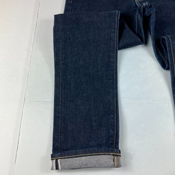 Uniqlo Jean Mens 31x30* Slim Straight Selvedge Kaihara Dark Blue Denim Tag 31x32 - Picture 4 of 16